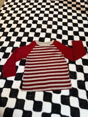 Kids Long-Sleeve Red & Gray Striped Raglan Shirt